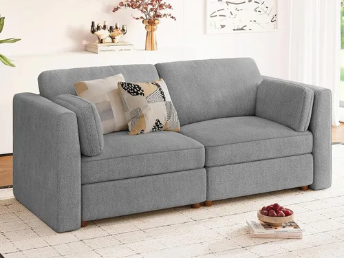 Vista 71 de CUGOAO Sofá biplaza extragrande de 83.5 pulgadas, sofás para sala de estar, sofá nube de felpilla de asiento profundo, sofá modular seccional, funda