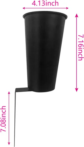 Vista 5 de Generic Jarrón de cementerio de metal con espuma floral y punta reforzada, jarrón rectangular negro para cementerio, funerales, día de los Caídos