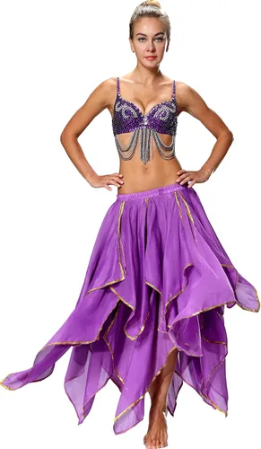 Vista 5 de Falda de gasa de lentejuelas para traje de mujer
