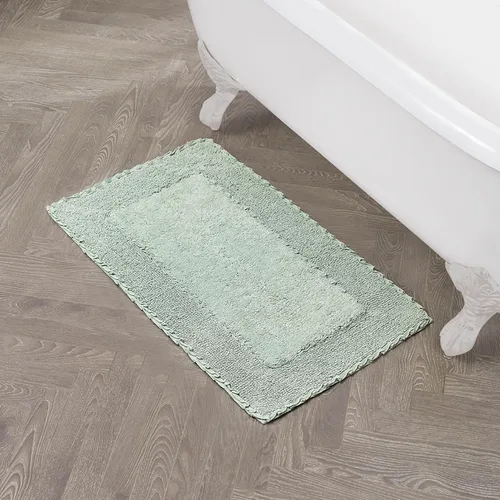 Vista 21 de Laura Ashley Ruffle tapete para baño de algodón de 17 x 24 pulgadas