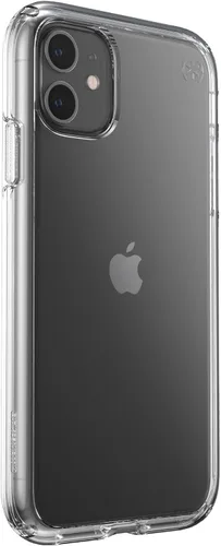 Vista 3 de Speck Funda transparente para iPhone 11, protección contra caídas, antiamarilleo, antidecoloración, delgada, transparente, absorbente de golpes