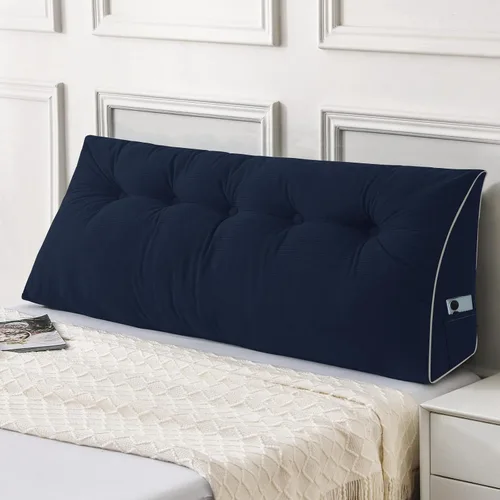 Vista 10 de Sasttie Almohada de Cabecera Queen, Almohada de Cuña de Cabecera para Sentarse en la Cama, Cojín Triangular con Soporte de Respaldo para Leer - Con