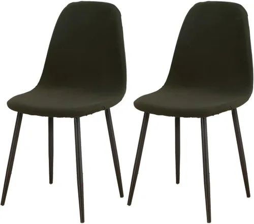 Vista 4 de Paquete de 4 fundas de elastano modernas de mediados de siglo, reutilizables, sin brazos, para sillas de comedor, para cocina, hogar, bar, hotel