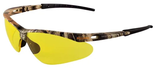 Vista 9 de Bullhead Safety Eyewear BH633AF Stinger, marco negro cristal, lente antiniebla ahumado, nariz y patillas TPR gris