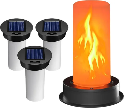 Vista 7 de Paquete de 2 luces solares de repuesto con llama parpadeante, piezas de luz solar impermeables para exteriores para faroles de globo de aire