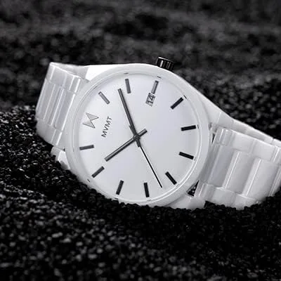 Vista 5 de MVMT Element Ceramic Reloj para hombre 1.693in, Blanco, Elemento de cerámica