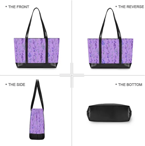 Vista 5 de Purple Gladiolus Flowers Professional 14 Inch Laptop Bag with Zipper Work Purses for Work with maletin ejecutivo para mujer