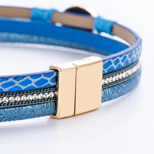 Vista 126 de FANCY SHINY - Pulsera de cuero estilo bohemio, pulsera de cuentas de cristal con cierre magnético, regalos de joyería para mujer