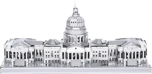 Vista 2 de Metal Earth Modelos de corte láser 3D - Edificio del Capitolio de los Estados Unidos y la Casa Blanca = Juego de 2