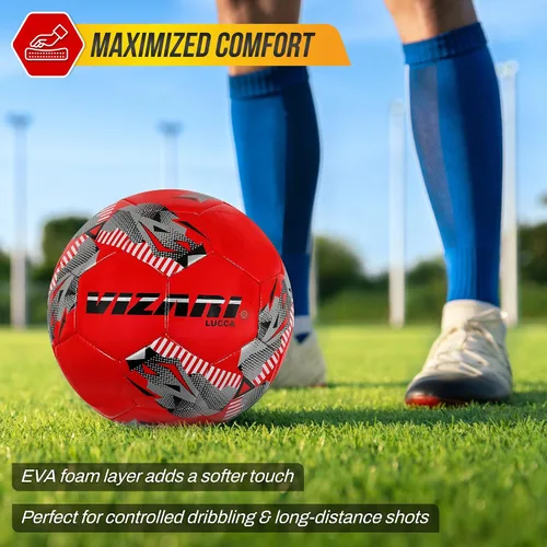 Vista 6 de Vizari Lucca - Pelota de fútbol para niños y niñas, película de poliuretano termoplástico duradera, capa de espuma EVA para tacto suave