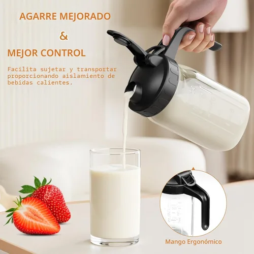 Vista 3 de Jarra de leche materna, tarro Mason de 32 onzas, tarro de boca ancha con tapa abatible verde y boquilla de vertido, sello hermético resistente
