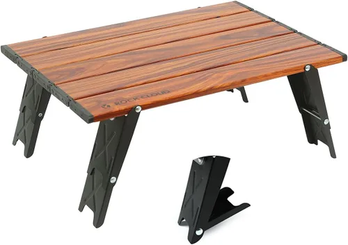 Vista 12 de Rock Cloud Mesa de Playa Plegable de Aluminio Ultraligera Ajustable en Altura, Mesa de Camping Portátil Mini