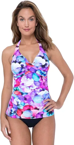 Vista 9 de Profile by Gottex Traje de baño tankini con cuello en V para mujer Negro/Blanco