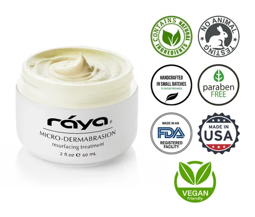 Vista 4 de RAYA Crema facial de microdermoabrasión (107), solución suave de rejuvenecimiento y limpieza para piel sin problemas, hidratante facial, crema
