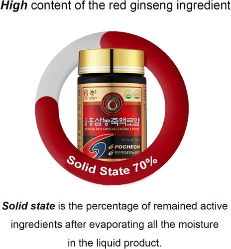 Vista 3 de Pocheon 240g (8.5oz), 100% puro coreano 6 años raíz Panax extracto de ginseng rojo real, 70% estado sólido, saponina, apoyo inmunológico natural