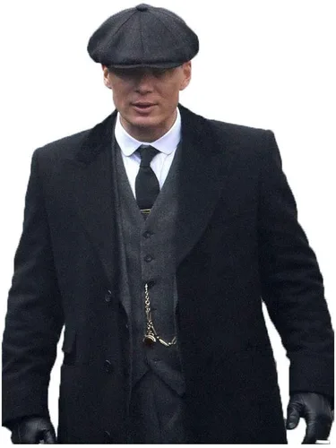 Vista 3 de Peaky Blinders Thomas Shelby lana negra larga moda gabardina