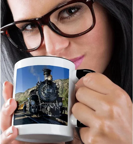 Vista 2 de 3dRose 88941_4 - Taza de cerámica, 11 oz, color blanco y negro