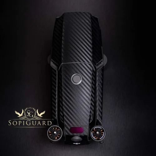 Vista 4 de SopiGuard 3M - Vinilo de fibra de carbono negro para DJI Mavic 2 Pro/Zoom