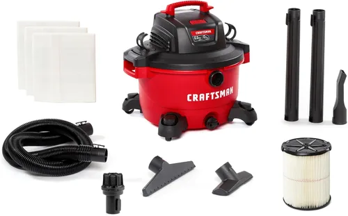 Vista 16 de CRAFTSMAN CMXEVBE18595 - Aspiradora húmeda y seca de 16 galones, 6.5 HP de potencia máxima, aspiradora de taller resistente húmeda y seca
