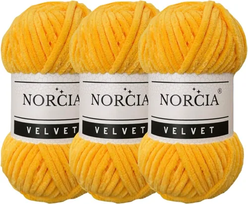 Vista 32 de Hilo de Terciopelo Suave Chenille para Ganchillo Super Voluminoso (100g-3.50oz) (68m-74.3 yds) Hilo para Manta de Bebé para Tejer Amigurumi Hilo