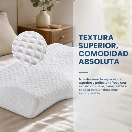 Vista 2 de WINGLAM Almohada de espuma viscoelástica para aliviar el dolor de cuello, almohada ortopédica ergonómica de apoyo cervical para personas que duermen