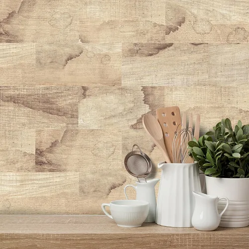 Vista 5 de 9pieces Adhesive Tile Stickers for Kitchen Backsplash and Home Decoration Water Resistant PVC Wood Grained Designing