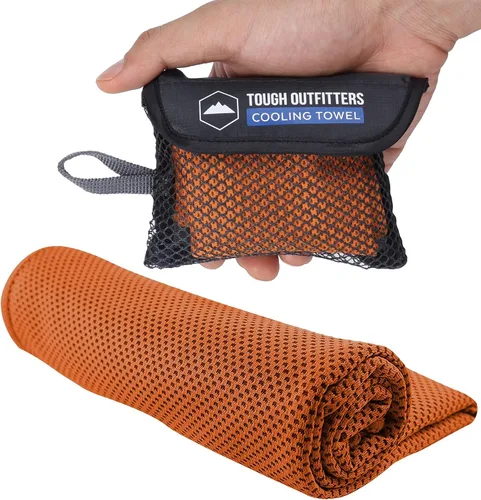 Vista 16 de Toalla de Enfriamiento Tough Outdoors - Toallas de Enfriamiento para Cuello y Cara - Envoltura de Hielo y Paño de Sudor para Camping, Gimnasio, Yoga