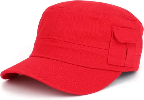 Vista 10 de Trendy Apparel Shop Gorra estilo militar liso Castro con bolsillo Blanco