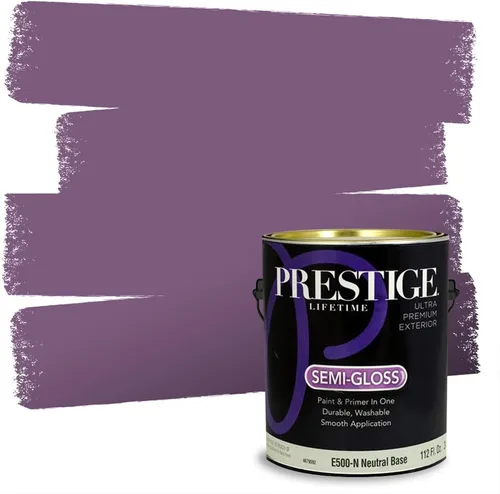 Vista 74 de PRESTIGE Pinturas de pintura interior e imprimación en uno, 1 galón, plano, combinación comparable de Sherwin Williams* Kimono Violet*