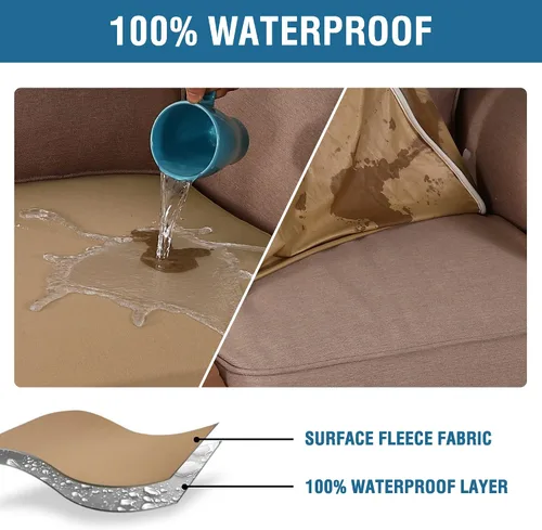 Vista 4 de H.VERSAILTEX Fundas elásticas para sillones, fundas de cojín de sofá, fundas elásticas 100% impermeables, con tela gruesa de doble forro polar
