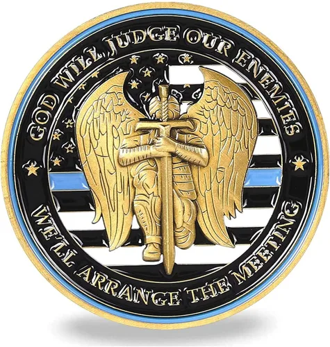 Vista 4 de Glamtune US Saint Michael Police Prayer Challenge Coin State Trooper Gifts