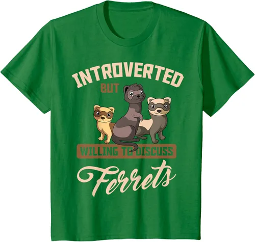 Vista 35 de Camiseta para amantes de los animales de los hurones, Negro, S