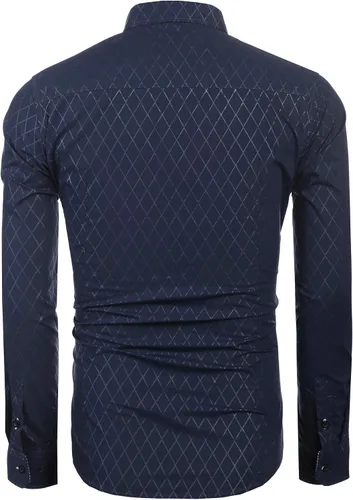 Vista 4 de COOFANDY Men's Business Dress Shirt Long Sleeve Casual Slim Fit Button Down Shirt