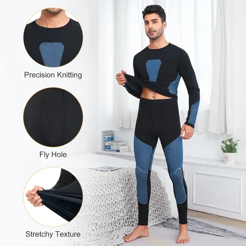 Vista 5 de SIMIYA Conjunto de ropa interior térmica para hombre, ropa interior larga para hombre, ropa interior larga para hombre, parte inferior superior