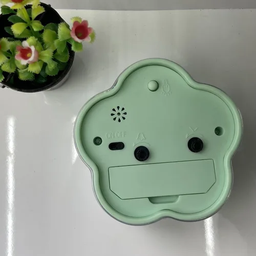 Vista 5 de Reloj despertador, lindo reloj despertador en forma de flor, silencioso, de bajo ruido, transparente, pequeño reloj despertador para sala de estar