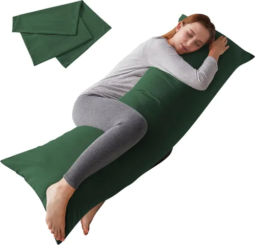 Vista 13 de ELNIDO QUEEN Almohada corporal con funda de almohada - Almohada de cama larga suave para adultos - Relleno de almohada de cuerpo completo Negro