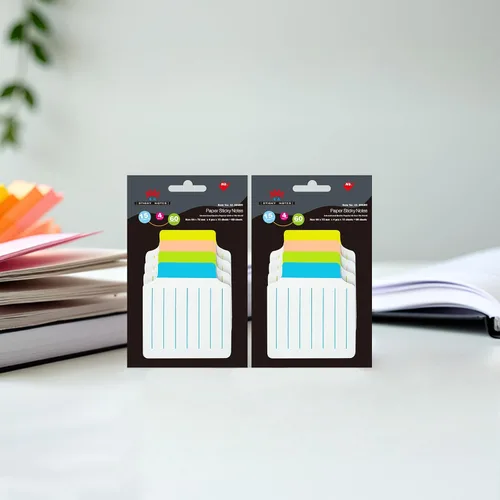 Vista 7 de AAAA 4A 2 blocs divisores de notas adhesivas pestañas de 2 2/3 x 2 7/8 pulgadas, blanco, notas adhesivas forradas con líneas para cuadernos, libros