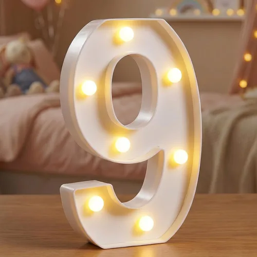 Vista 15 de Números de marquesina LED, números iluminados 2025 para fiestas, letras pequeñas iluminadas, número iluminado a pilas para cumpleaños o decoración