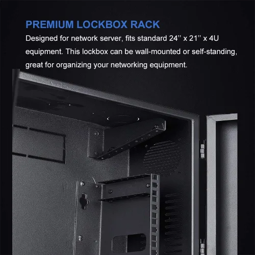 Vista 7 de Kenuco Caja de seguridad de acero de calibre 16 resistente DVR y Swing Open Top 24 '' x 21 '' x 7 '' - (negro)