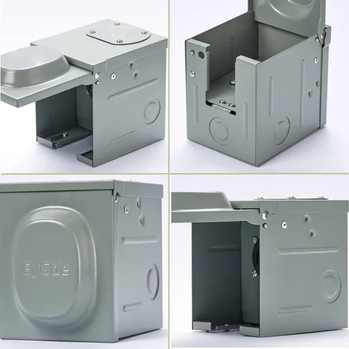 Vista 3 de EyGde Caja de toma de corriente RV de 30 amperios, orificio preestablecido mejorado fácil de golpear receptáculo de RV, panel eléctrico impermeable
