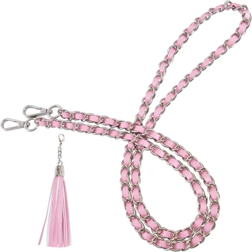 Vista 7 de VanEnjoy Correa de cadena para bolso con borla, piel de microfibra, repuesto para correas de hombro para bolso de 47 pulgadas Negro