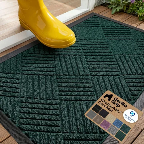 Vista 32 de Gorilla Grip - Tapete WeatherMax todo terreno 100% impermeable, caucho natural, resistente a manchas y decoloración, interior y exterior, fácil