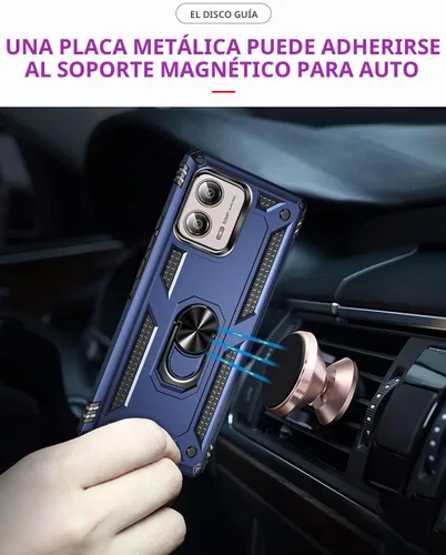 Vista 3 de Androgate Funda para Moto Edge Plus 2023 con protector de pantalla HD, soporte de anillo de metal de grado militar con soporte de soporte de 15 Azul
