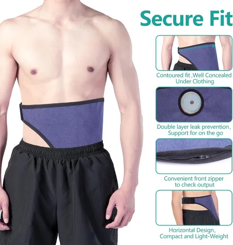 Vista 6 de Cinturón de soporte de ostomía, suministros de ostomía, cinturón invisible para bolsa de ostomía, bolsillo interior para guardar la bolsa de ostomía