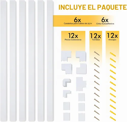 Vista 5 de Juego de 9 piezas de conexión de cable para kit organizador de cables - Gestión de cables para televisores de montaje en pared