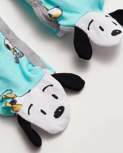 Vista 4 de Happy Threads Snoopy - Pijama de una pieza para bebé, pijama de forro polar de felpa para bebé niño