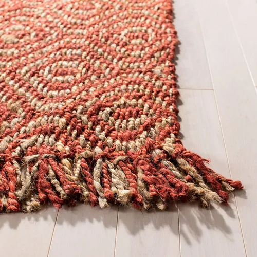 Vista 6 de SAFAVIEH Natural Fiber Collection NF445A - Alfombra de pasillo de 2 pies 6 pulgadas x 14 pies, color óxido, hecha a mano con flecos, ideal