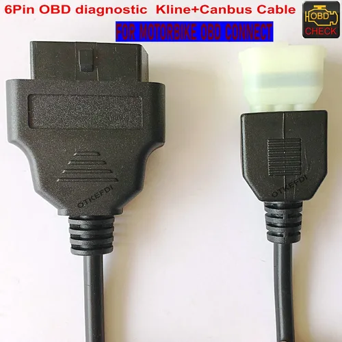 Vista 2 de OBD 6 Pin Cable RC Moto Kline y CAN-Bus OBD2 Adaptador