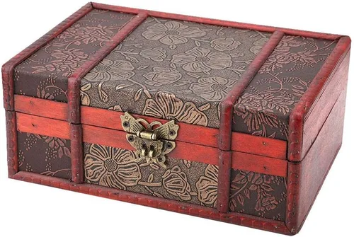 Vista 2 de Caja de almacenamiento de madera vintage organizador de joyas de libro de gran tamaño(1)