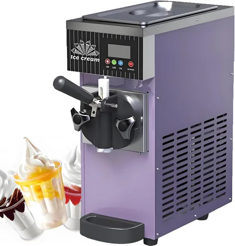 Vista 9 de Máquina de helado de servicio suave para uso comercial y doméstico, 8.8-11.0 lbs/H, panel táctil LCD, limpieza automática, sistema de Metálico